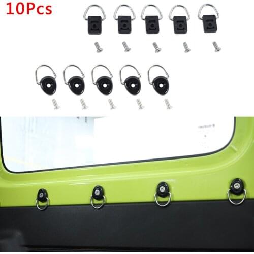 For Suzuki Jimny 2019 2020 2021 JB43 JB64 JB74 Tail Box Tie-Down D Pull Buckle Car Interior Accessory ABS/Stainless Steel Black