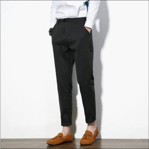 Elasticity 9 Pants Suit Pants Mens Casual Feet Pants Slim Tide Youth Thin Pencil Pants Costumes Spring And Summer New 29-42