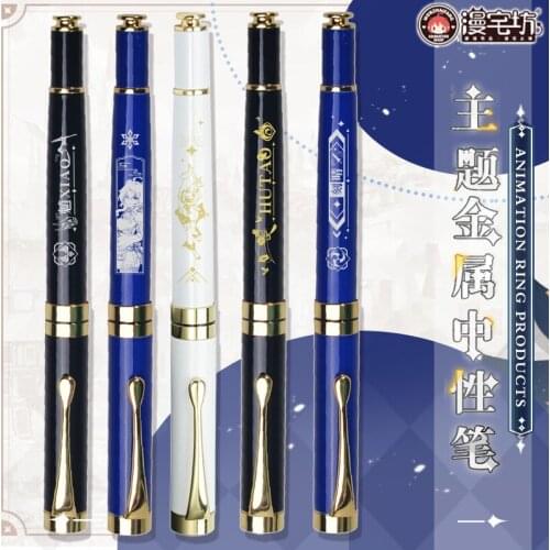 Genshin Impact Keqing Xiao ZhongLi cos Metal Stationery Ballpoint Gel Pen Rollerball Pen Student Sign Pen Creative Fashion Xmas
