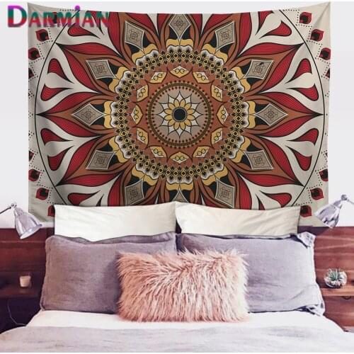 DARMIAN Vintage Style Tapestries Mandala Abstract Boho Wall Hanging Tapestry Hippie Floral Bohemian Home Living Room Decor Tapiz