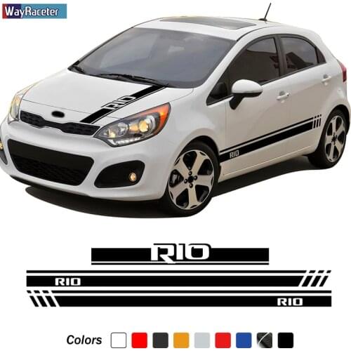 Racing Sport Car Hood Decal Bonnet Body Kit Side Stripes Skirt Sticker For Kia Rio UB YB 2011-Present Accessories
