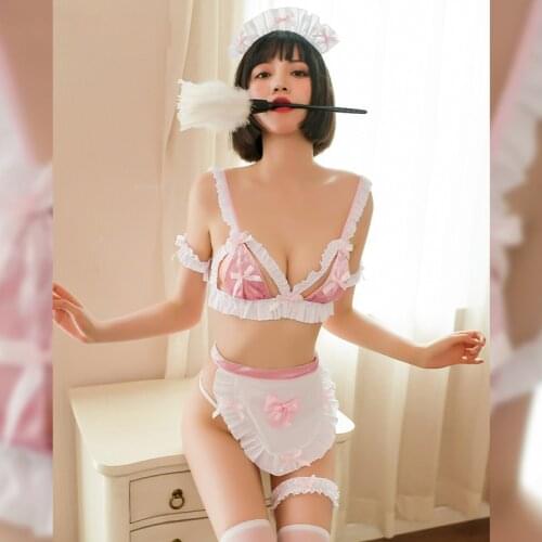 JIMIKO sexy lingerie cute maid costume Kawaii woman erotic lingeries for pink cosplay Slavery uniform temptation naughty Outfit