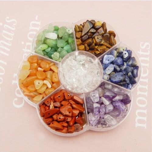 Julie Wang 420PCS/Box Natural Irregular Stone Beads 7 Styles Small Loose Spacer Bead Bracelet Jewelry Making Accessory