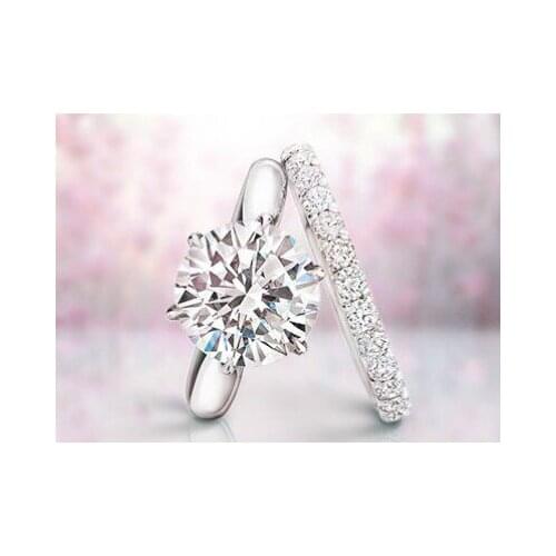 UFOORO Clear Cubic Zirconia Ring Sets For Women Wedding White Gold Beautiful A&B Two Style Finger Rings Jewelry Dropshipping