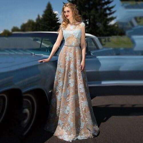 Lace Evening Dresses 2020 Mermaid Prom Dress Long Applique Tulle A Line Elegant Formal Dress Evening Gown Robe De Soiree