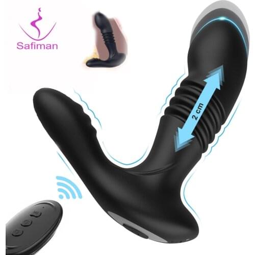 Thrusting Dildo Vibrator Big Butt Plug Anal Vibrator Wireless Remote Control Male Prostate Massager Anus Toys Vibrators for Men
