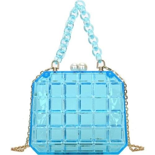 Fashion Clear Crossbody Bag Acrylic Clutch Purse Women Transparent Plastic Box Bag Vintage Luxury Evening Wedding Party Handbag