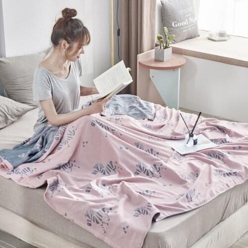 100% cotton muslin blanket travel sofa bed blanket breathable fashion chic soft multifunctional travel breathable summer blanket