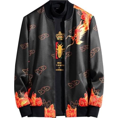 Peoples coat black vest dragon first class plus size 7XL Chinese style hip hop hope pump jacket men