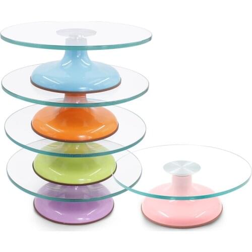 Tempered Glass Mounted Turntable Set 12 Inch Birthday Cake Turntable Anti-spin Slip for Baking Tools Cake Decorating Tools