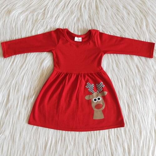New Design Toddler Baby Girls Dress Thanksgiving Christmas Dresses Kid Knee Length Fall Winter Baby Girls Dress Boutique Clothes