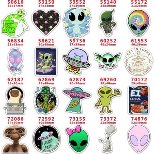 DIY Craft Supplies Sewing Accessories Cartoon Aliens Printed Planar Resins Mold 30 Pieces. PR-50616