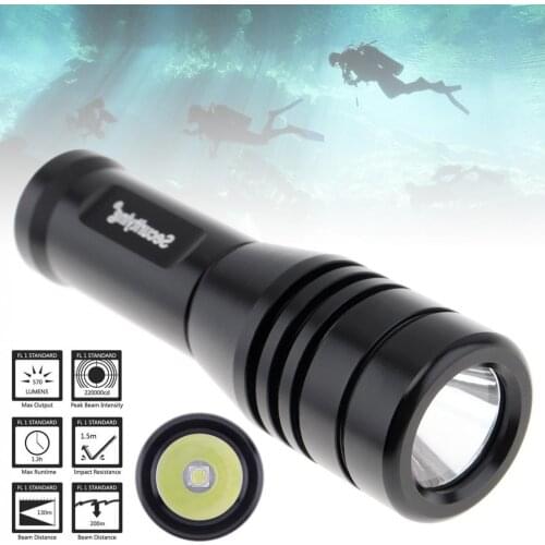 SecurityIng 570Lm XM-L2(U4) LED IP68 Underwater 150M Scuba Diving Photography Video Flashlight for Professional Diving