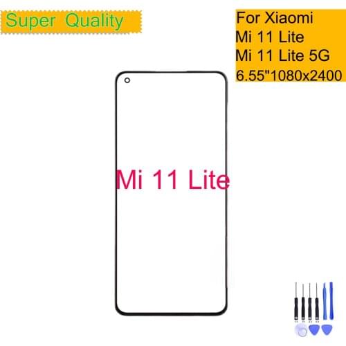 For Xiaomi Mi 11 Lite Touch Screen Panel Front Outer Glass Lens For Xiaomi Mi 11 Lite LCD Glass Front Replacement