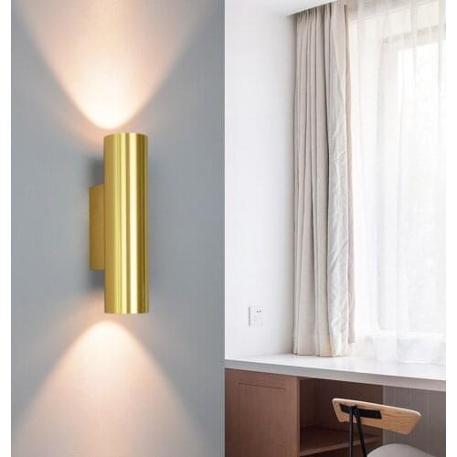 12W Led wall lamps indoor hotel bedside COB golden wall light bedroom stair wall sconces golden decorative modern wall lamp