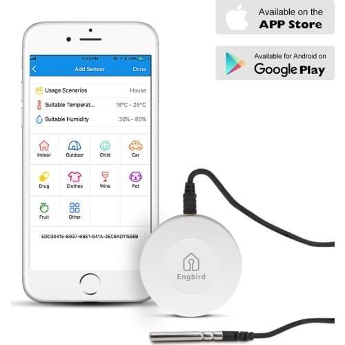 High Accuracy IBS-TH1 Wireless Bluetooth Thermometer & Hygrometer Sensor Data Logger With Waterproof Probe for Brewing Room