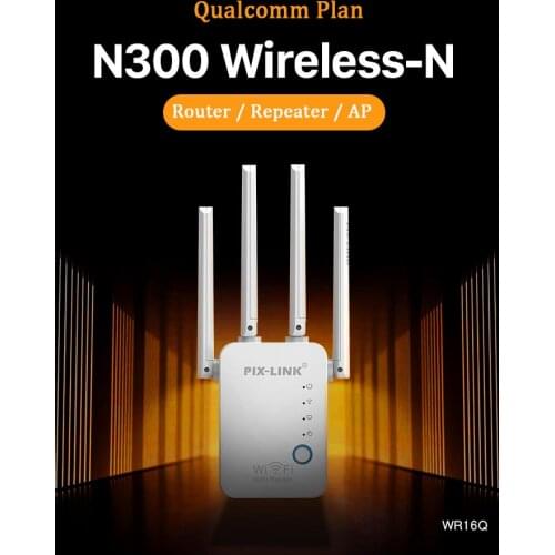 English Version PIXLINK WiFi Repeater Pro 300Mbps Wireless Router Amplifier Repeator Signal Cover Extender Range Extender