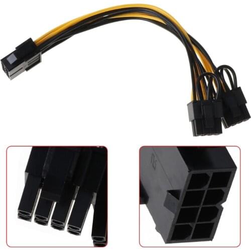 YYDS CPU 8-Pin To Double PCI-E 8-Pin (6P+2P) Splitter Cable Power Supply Cord 25cm
