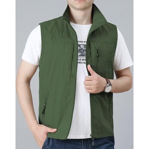 Mens Vest Coat Summer Sleeveless Waistcoat Jackets Male Autumn Casual Travels Outdoors Solid Tactical Gilet Tops Chaleco Hombre