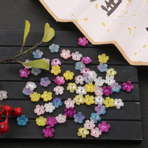 10Pcs Of Vinyl Acetate Small Flower-shaped Beads Five-petal Spacer Beads For DIY Hair Accessories Handmade Supplies