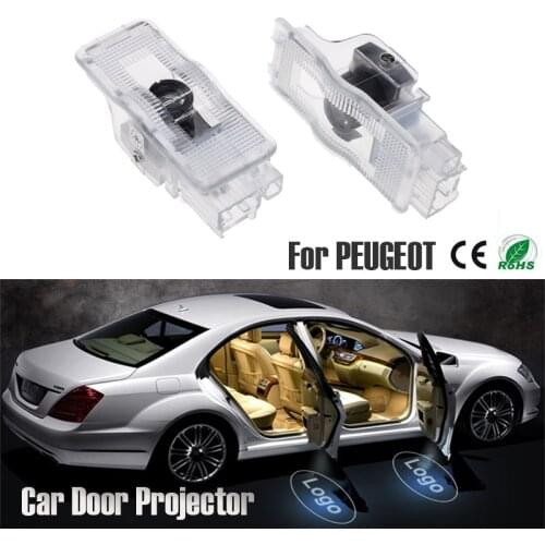 2 pièces pour PEUGEOT voiture LED porte bienvenue Logo lumière Laser décoration ombre projecteur lumière pour 408 508 RCZ 3008