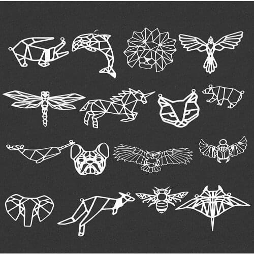 20pcs/lot Mix Designs Stainless Steel Large Animal Lion Fox Bird DIY Jewelry Charms Connector Wholesale Factory Price