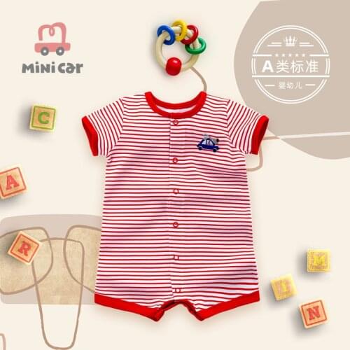 2021 Brand Summer Clothing Baby Jumpsuit Jumpsuit Baby Toddler Cotton Striped Clothing Mini Car Newborn Baby