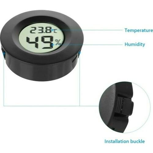 4pcs Mini Round Thermometer Hygrometer -50 ~ 70 Degree Temperature Test Tool LCD Digital Temperature Humidity Meter
