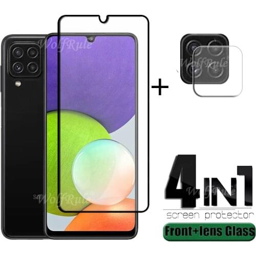 4-in-1 For Samsung Galaxy A22 Glass For Samsung A22 Tempered Glass Screen Protetor For Samsung A02S A12 A31 M12 A22 Lens Glass