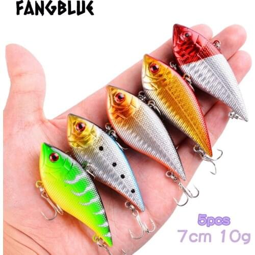 5Pcs VIB Fishing Lure Jigging Fish Swimbait 7cm 10g Artificial Hard Bait Wobblers Crankbait 3D Eyes Carp Fishing Tackles