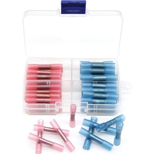 50PCS Waterproof Seal Heat Shrink Crimp Termina Electrical Wire Splice Cable Insulated Connectors 22-14AWG Kit 2 Size