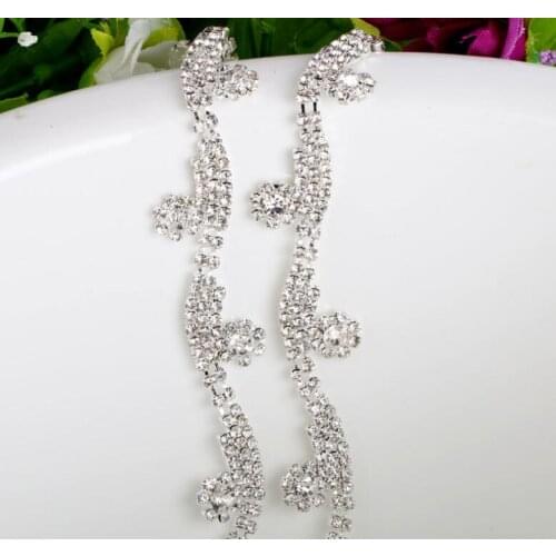 Free Shipping 1 Yard Glass Rhinestone Applique Trimming Embellishment DIY Cryft