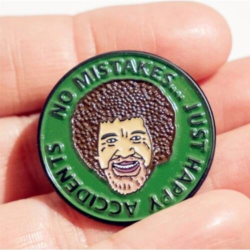 No Mistakes Only Happy Accidents Enamel Brooch Pin Backpack Hat Bag Lapel Pins Badges Women Mens Fashion Jewelry Accessories