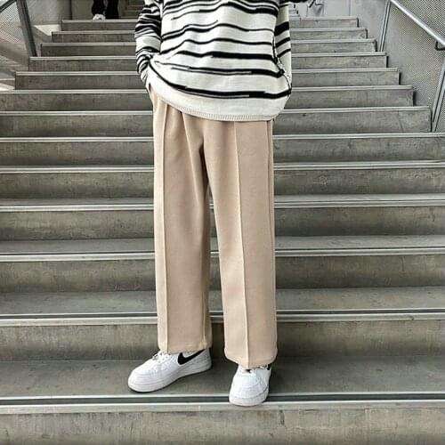 Streetwear Mens Thick Fleece Pants 2021 Black Wide Leg Pants Casual Fashion Loose Jogger Sweatpants Korean Woman Trousers M-5XL