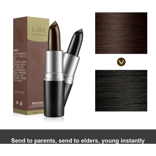 Black Brown One-Time Hair dye Instant Gray Root Coverage Hair Color Modify Cream Stick Temporary Cover Up White Hair Color Dye