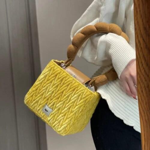 Designer Plush Womens Handbag Brands Cotton Shoulder Bags for Women 2021 Lady Wedding Bridalmaid Tote Bag Clutch Purse Female