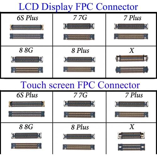 For iPhone 6S plus 7 7G 7Plus 8 8G 8Plus X LCD Digitizer/Touch Screen Display FPC connector On Motherboard Logic board Port