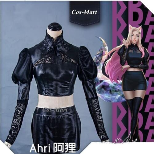 Hot Game LOL Ahri Cosplay Costume The Nine-Tailed Fox Fashion Uniform Skirt Female Halloween Party Role Play Clothing S-XL