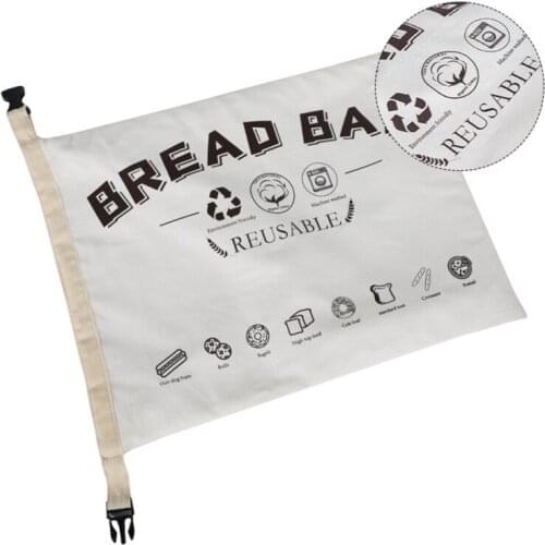 Cotton Bread Bag Reusable Food Storage Bread Bag Kitchen Organizer For Loaf And Baguette Bakery Supplies