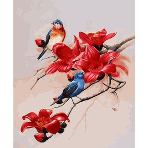 Birds Framed Pictures DIY Painting By Numbers DIY Oil Painting On Canvas Home Decoration Wall Art GX26182 40X50CM