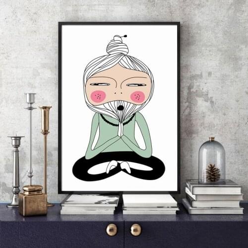 Lotus Yoga Pose Meditation Master Wall Art Canvas Painting Nordic Posters And Prints Wall Pictures For Living Room Home Decor