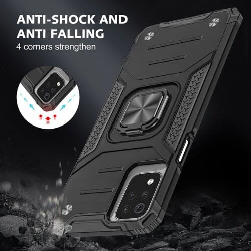 Magnetic Metal Ring Stand Holder Armor Shockproof Phone Case For LG K53 K52 Soft TPU Hard Plastic Protective Cover Coque Fundas