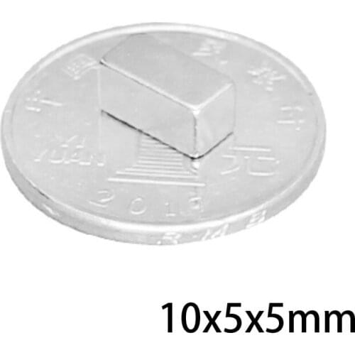 20/50/100/200/500pcs 10x5x5 Block Super Powerful Magnets 10x5mm Permanent Magnet sheet 10x5x5mm Strong Neodymium Magnet 10*5*5