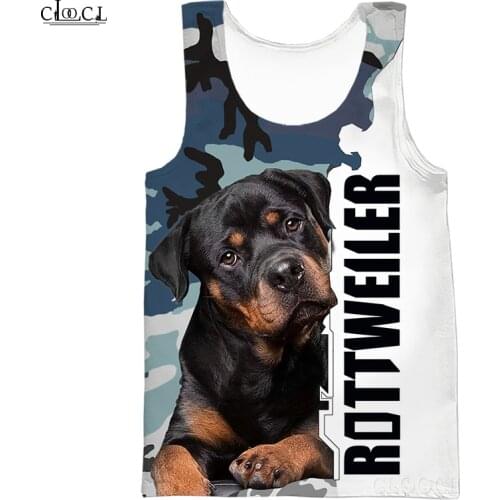 CLOOCL Fashion Gym Tank Tops Animal Rottweiler Dog 3D Print Sleeveless Tanktop Men Women Streetwear Vest Fitness Drop Shipping