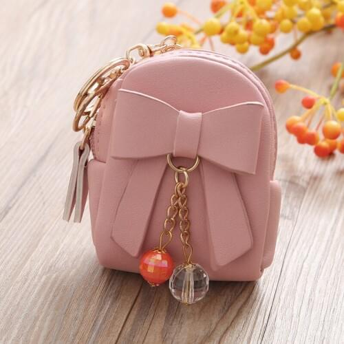 1pc Fashion Tassel Small Wallet Korean Cute Mini Coin Purse Student Women Solid Color PU Leather Zipper Coin Bag 4 Colors