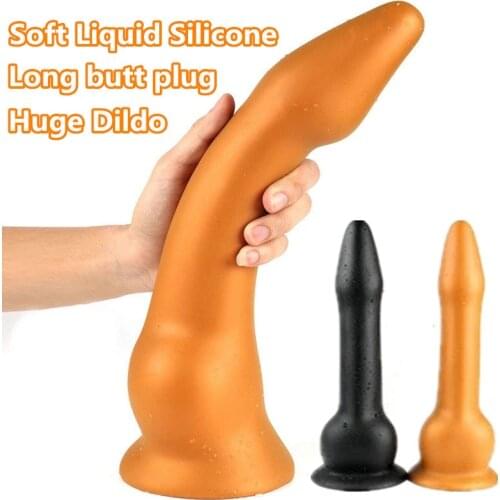 Soft Long Anal Plug Huge Dildo Butt Plug With Suction Cup Adult Erotic Sex Toys for Woman Men Prostate Massgae Big Anus Dilator