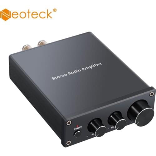 Neoteck 2 Channel Stereo Audio Amplifier Mini Hi-Fi Class D Integrated Amp Digital Power Amplifier Treble Control 50W