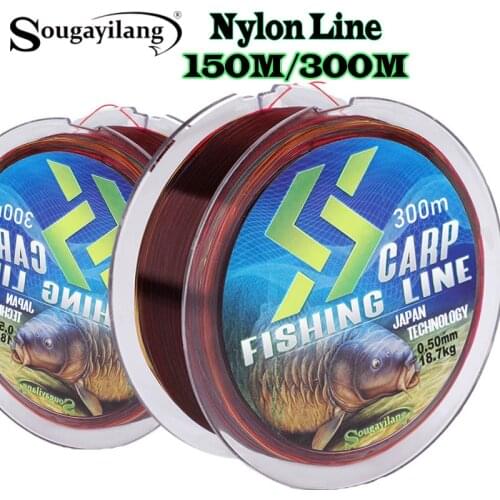 Sougayilang 150M 300M Nylon Fishing Line 0.2-0.5mm Line Diameter Strong Freshwater Carp Fishing Wires Stream/Boat Fishing Tackle