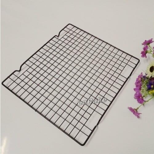 Normal quality small size 28*25cm nonstick metal cake cookie biscuits mousse pizza cooling net holder for baking accessories