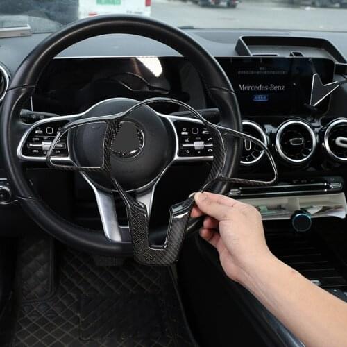 New! ! ! Mercedes-Benz ABC-Class GLA GLB W177 W247 2020 100% Carbon Fiber Car Interior Car Steering Wheel Trim Car Accessories